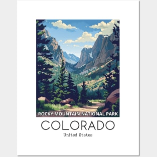 A Vintage Travel Illustration of the Rocky Mountain National Park - Colorado - US Posters and Art